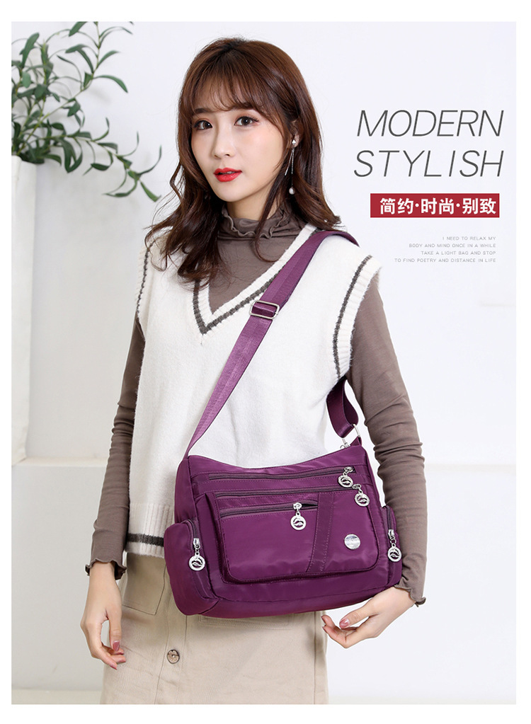 Ladies' fashionable crossbody bag, casual waterproof nylon shoulder bag, trendy and versatile mom bag, business bag wholesale and consignment undefined