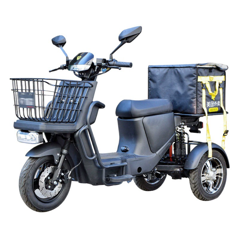 Мощный электрический моноколесо, трехколесный велосипед для доставки, перевозки грузов, дальних поездок, скутер на литиевой батарее