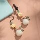 Natural white jade imitation bodhi lotus keychain mobile phone pendant creative boxwood flower pendant wholesale supply