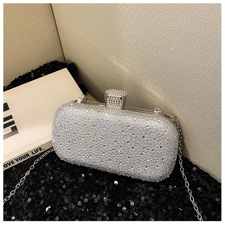 Bolsa de cena de moda transfronteriza de dama brillante y lujosa decoración de diamante bolsa de mano bolsa de cena elegante temperamento bolsa de cena