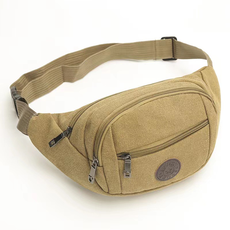Bag Men's Waist Bag New Canvas Cashier Bag Mobile Phone Bag Stall Bag Large Capacity Site Work Crossbody Chest Bag