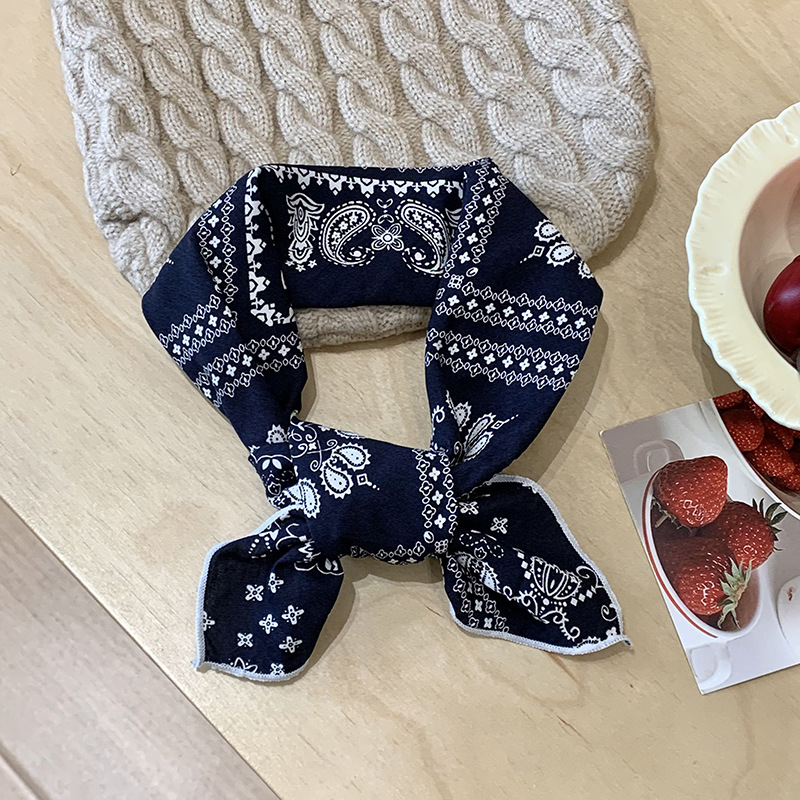 Bufandas de seda de algodón y lino correa de cabello pequeña toalla cuadrada para mujeres primavera y otoño nueva moda coreana bufandas calientes de cuello bufandas