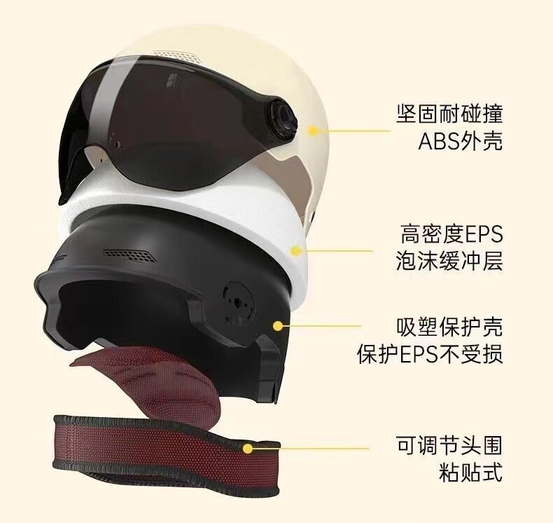New national standard 3C electric vehicle helmet for men, summer sun protection motorcycle half helmet for women, lightweight and cute safety helmet for all seasons