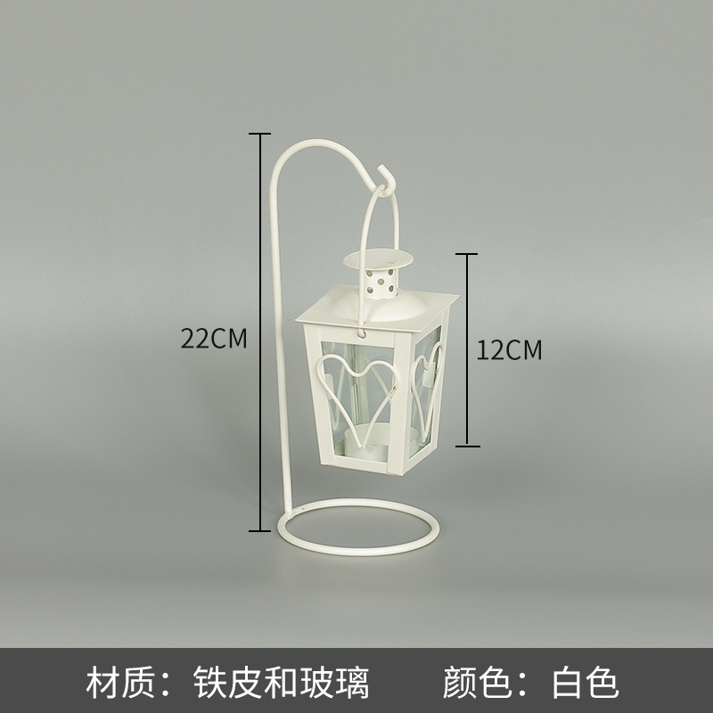 Blanco boda candelabro linterna boda carretera plomo accesorios atmósfera lámpara Marruecos viento lámpara decoración a prueba de viento vela pantalla