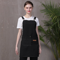 Factory Direct Wholesale Aprons Cross-border Korean Style Canvas Aprons Pure Cotton Coffee Tea Shop Nail Salon Men Women Restaurant