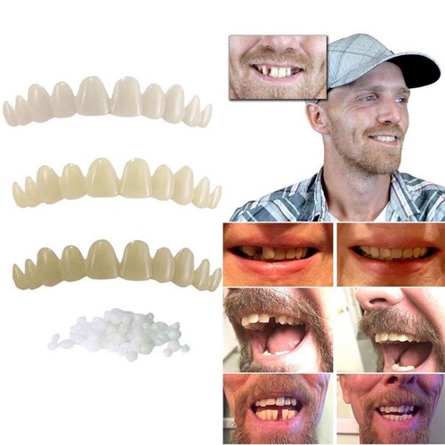 Cross-border Snap-On Smile whitening silicone fake teeth tray Smile Instant Adhesive Dental Patch