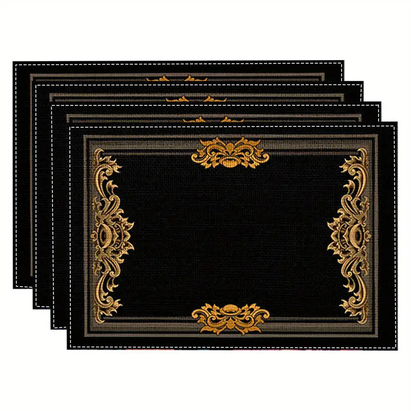 Transfronterizos lino almohadilla de mesa Aliexpress TEMU Amazon almohadilla de mesa cuadrada búfalo rojo almohadilla de Navidad Día de la Independencia