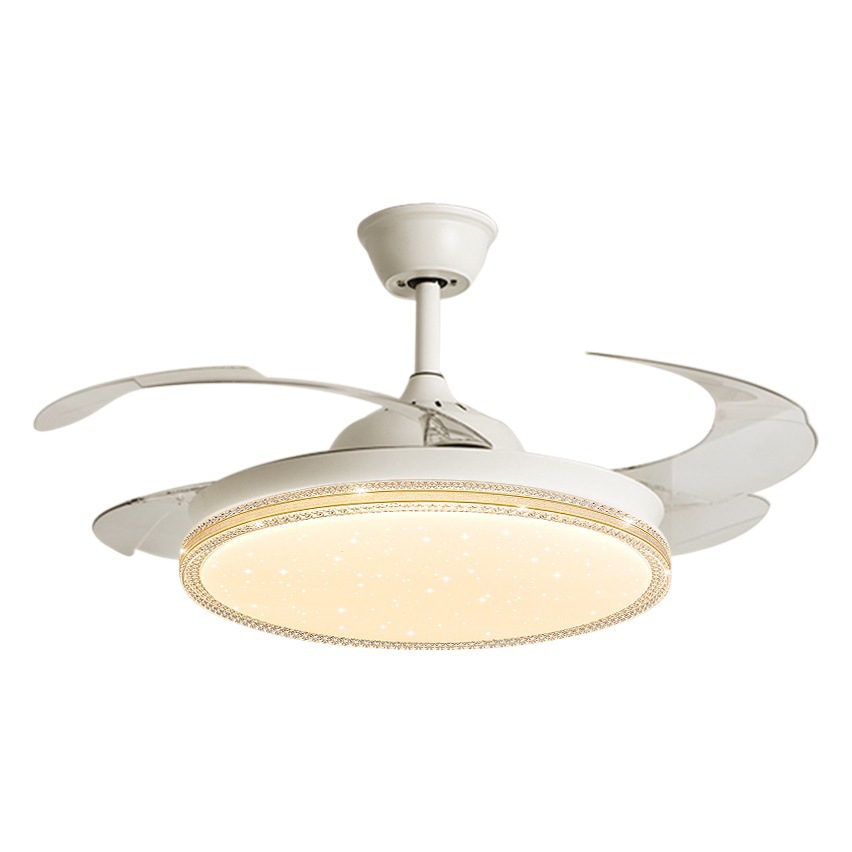 Lámpara de ventilador de espectro completo lámpara de ventilador de techo comedor dormitorio sala de estar lámpara moderna minimalista hogar mudo lámpara de ventilador invisible image 1