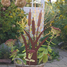 Temu创新小草铁艺盆栽装饰金属饰品地插摆件复古风创意摆件铁制