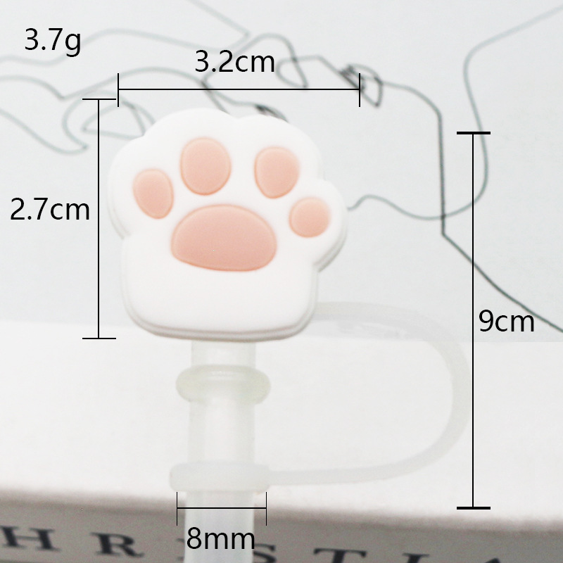 Tapa de paja Spot 7-8mm silicona linda mini muñeca parche tapón a prueba de polvo decoración de pajitas tapón a prueba de polvo