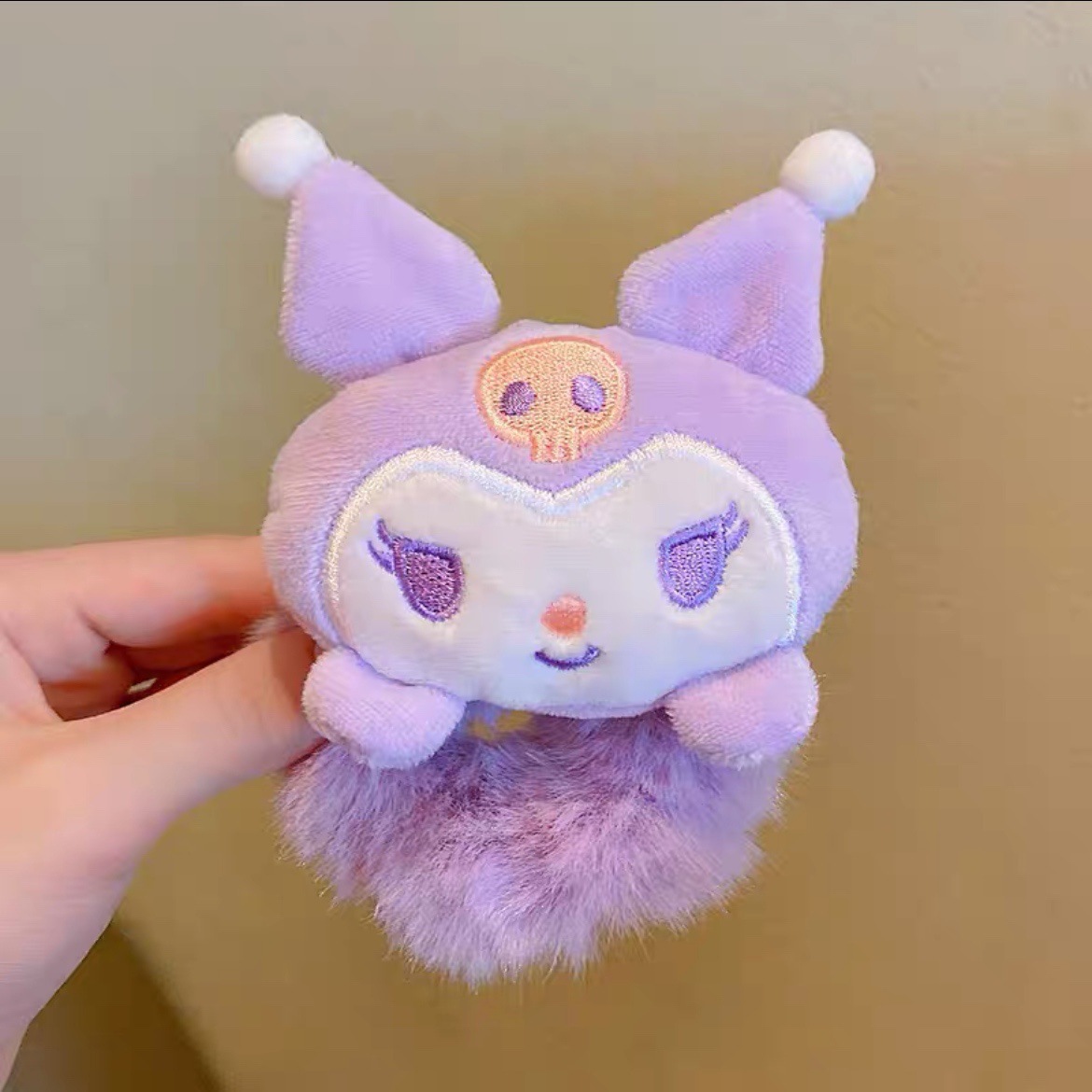 Sanrio colorido tejido de otoño e invierno para niños cuerda de pelo de dibujos animados linda chica banda de goma tocado alto elástico diadema duradera