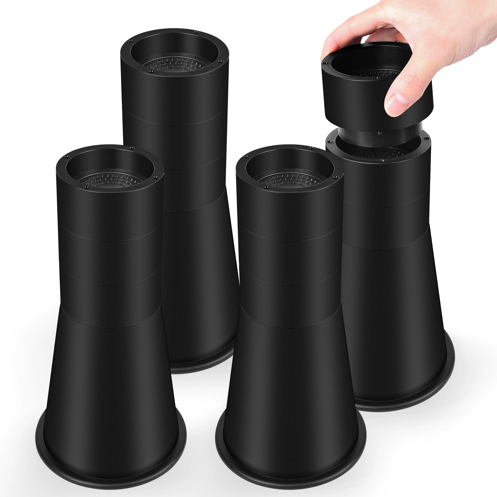 Увеличение размера 6/7,8/9,6/11,4 дюйма пластиковая кровать ноги диван верхняя нога шип нижняя резина