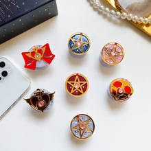 韩国手机气囊支架闪粉亮片卡通美少女粘贴伸缩桌面懒人气垫指环扣