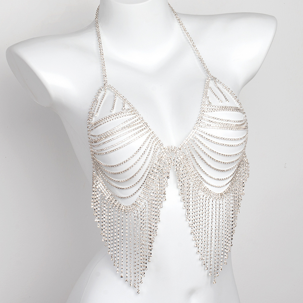 Sexy Strass Körperkette Bikini Bh Set Für Strand Mode_voghion.com