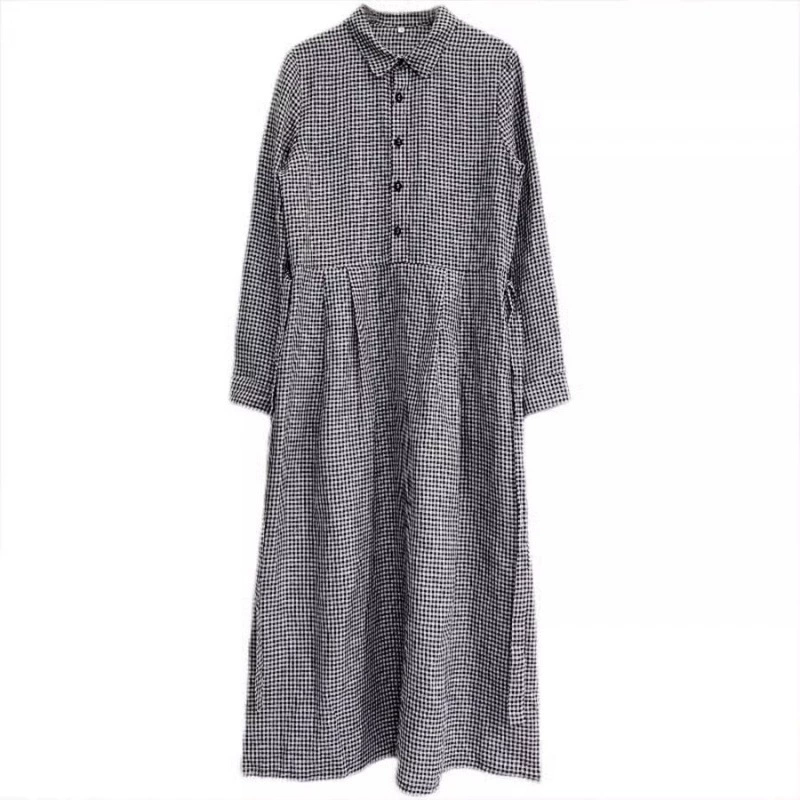 Осень ретро подогнанное бальное платье, oversize, плюс-сайз, хлопок и лён