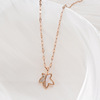 Fashionable necklace, pendant, accessories, city style, maple leaf, micro incrustation, European style, does not fade