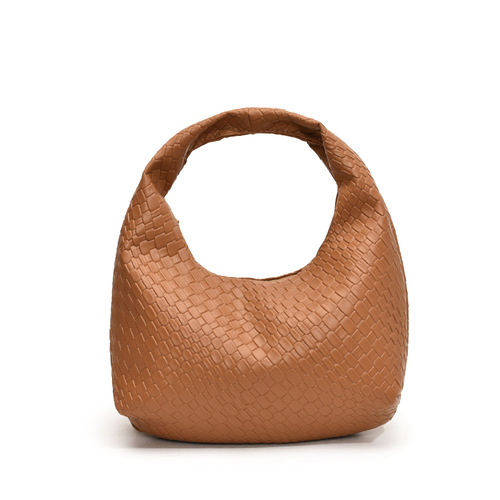 French high-end style woven women's single-shoulder underarm bag, handbag, versatile fashionable dumpling bag, crescent bag
