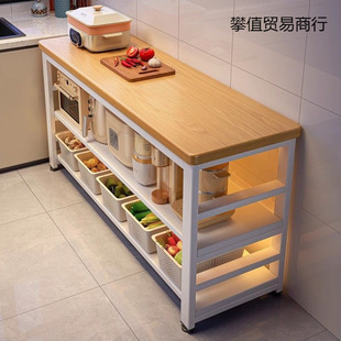 Multifunctional Kitchen Rack Floor-Standing Extra Thick Home Simple Workbench Multi-Layer Microwave Oven Pot Storage Rack