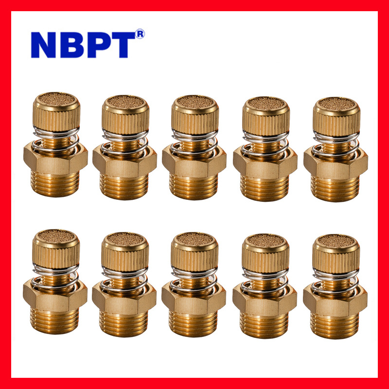 厂家批发快速气动接头黄铜消声消音器SD节流式黄铜消音器弹簧型