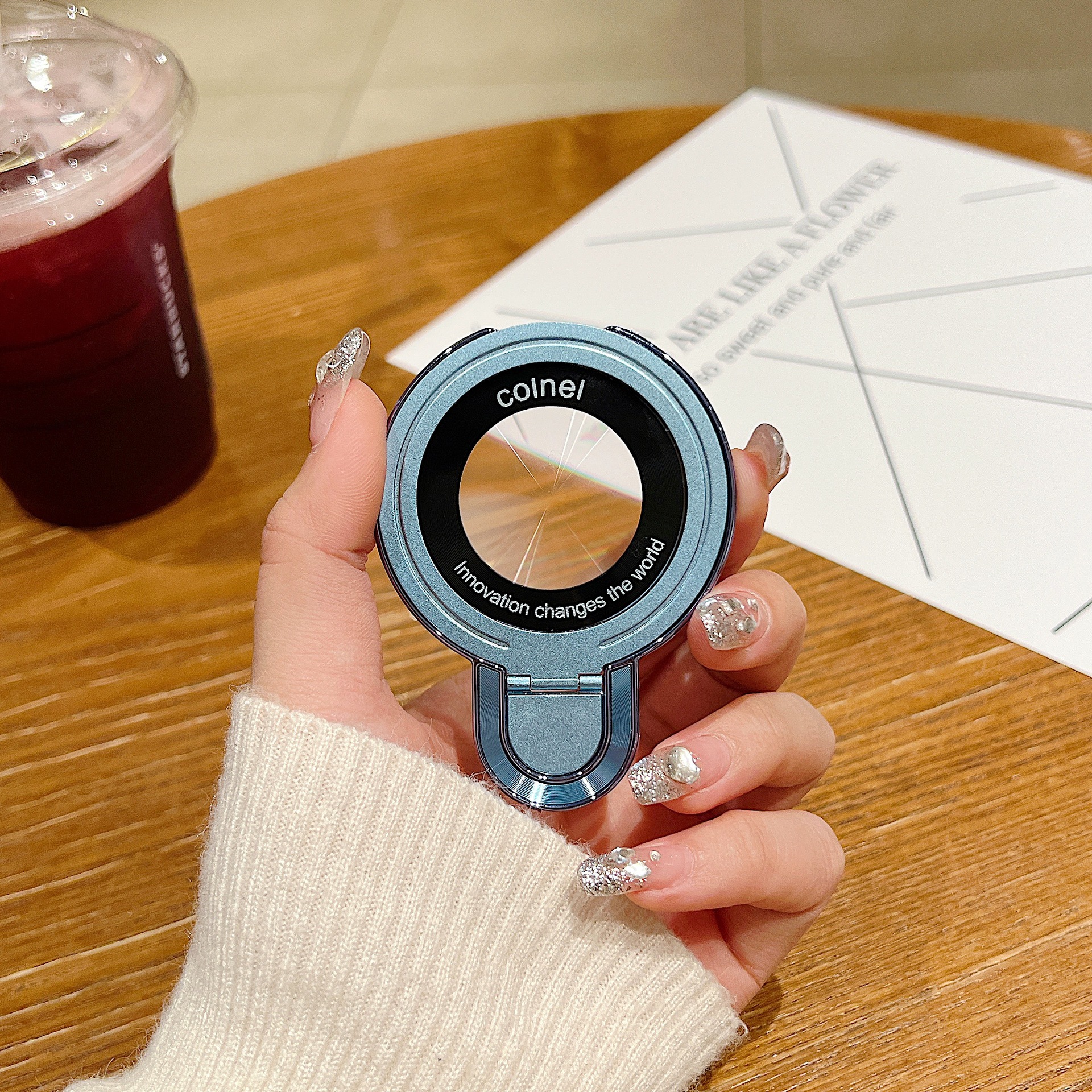 U-Shield Hebilla Lupa Magsafe Desktop invisible Teléfono perezoso Soporte de metal Estuche para teléfono móvil Universal