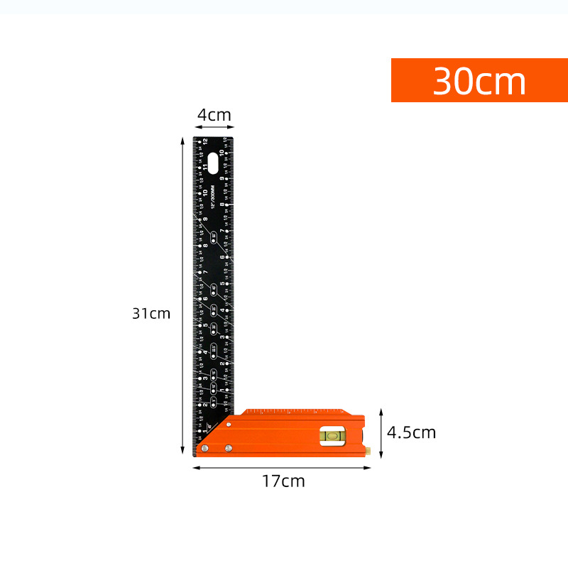 다기능 알루미늄 합금 사각 눈금자 30CM
