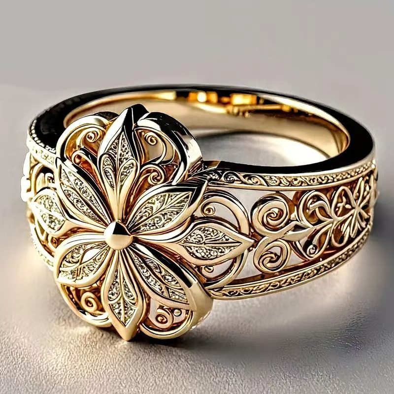 European And American Cross-Border Hot-Selling Vintage Spoon-Shaped Butterfly Floral Historical Aesthetic Open Versatile_voghion.com