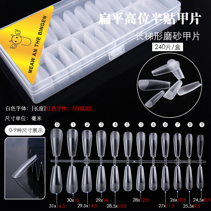 Europa y los Estados Unidos arco plano sin marcas sin grabación caja de molienda transparente esmerilado desmontable extensión de la mitad de la hoja de manicuras de doble uso
