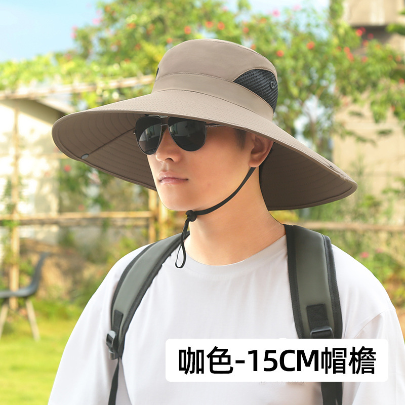 日焼け止め帽子メンズ夏日よけ帽子アウトドア釣り帽子大きなつば登山漁師帽子紫外線防止太陽帽子|undefined