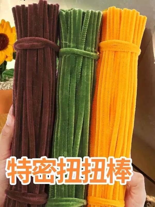 Sunflower Twist Stick Bouquet DIY Craft Kit Complete Set for Children, Extra Dense Chenille Stems 8mm Green Macaron Sunflower Twist Stick Bouquet DIY Craft Kit Complete Set for Children, Extra Dense Chenille Stems 8mm Green Macaron