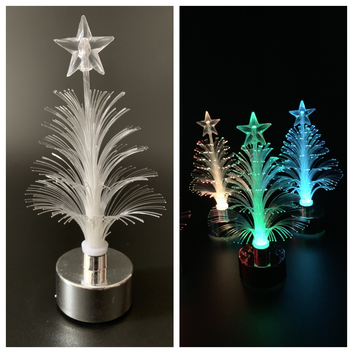 Pequeño árbol de Navidad galvanizado.