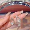 Silver needle from pearl, advanced small cute earrings, silver 925 sample, high-quality style