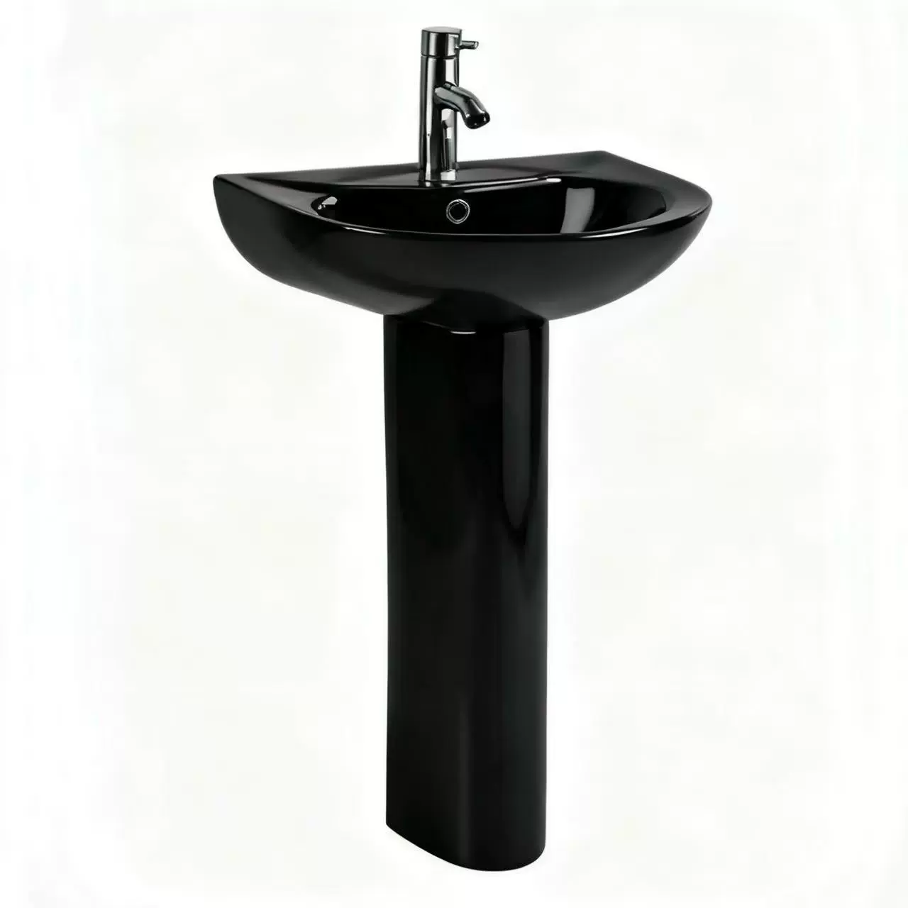 黑色深蓝色彩色立柱盆工程面盆酒店立式bathroom basin陶瓷洗脸盆