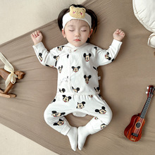 新生婴儿儿衣服薄款夏季分体套装纯棉春秋和尚服刚出生宝宝两件套