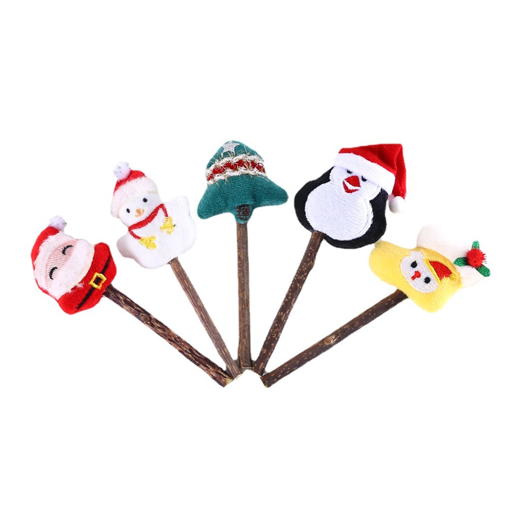 Mascota gato Santa Claus árbol muñeco de nieve dibujos animados felpa mordedor palo Polygonum multiflorum limpieza diente Lollipop traje juguete