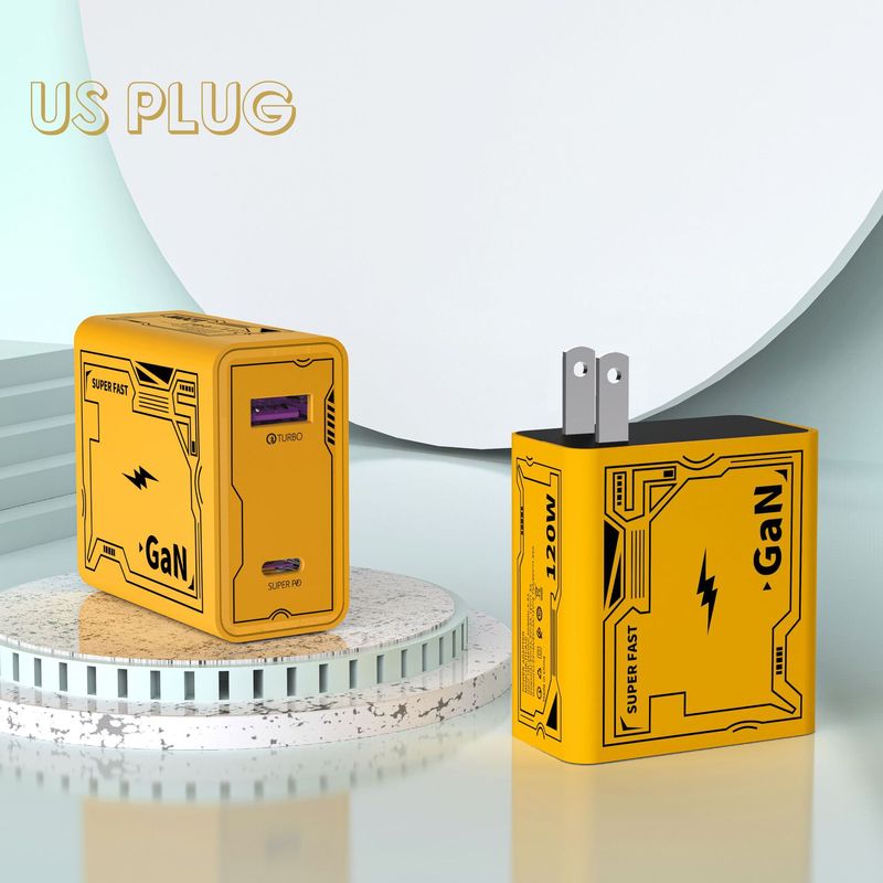 Bumblebee Type-C+Usb Mobile Phone Gallium Nitride Protocol Super Power Bank Fast Charger Pd+Usb Charging Head