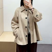CS女装 标准版型A字风衣夹克纯色外套2025秋季新品上衣1293713001