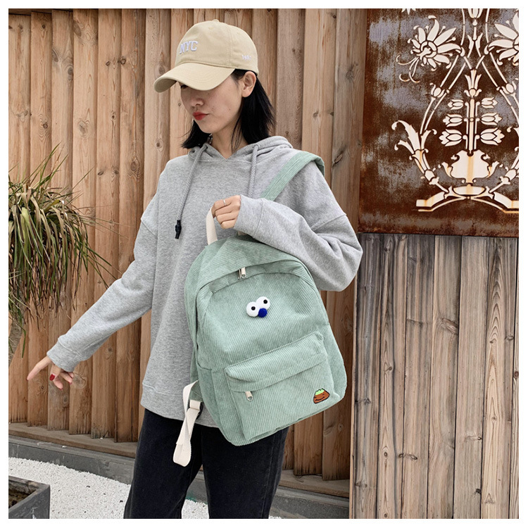 Fuente transfronteriza simple y ligera mochila de niñas lindas mochila de escolares de gran capacidad mochila de ocio de vellón