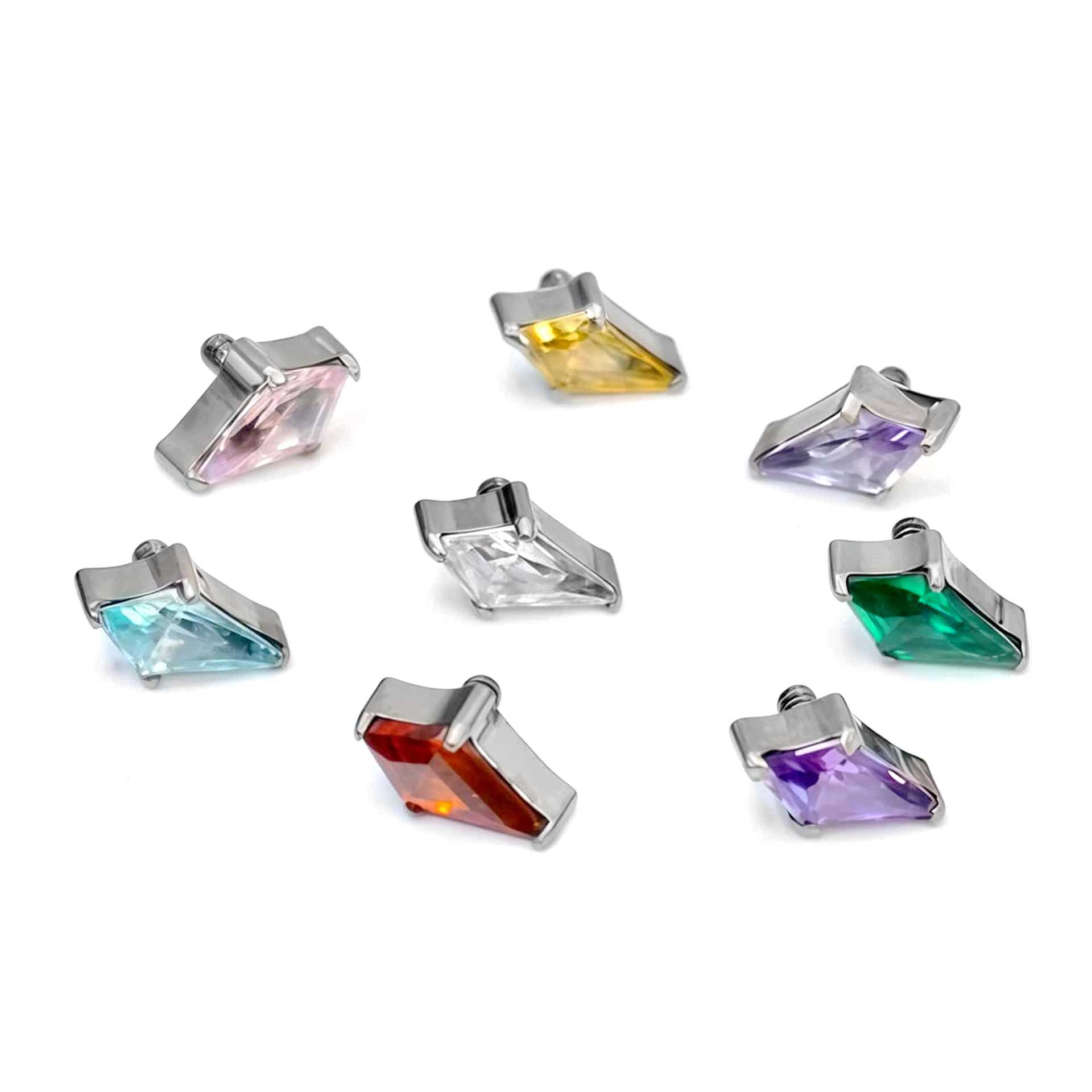 F136 Titanium Inner Tooth Kite 5A Zircon Lip Nail Nose Nail Ear Nail Ear Bone Nail G23 Titanium Alloy Body Piercing Jewelry detail image 8