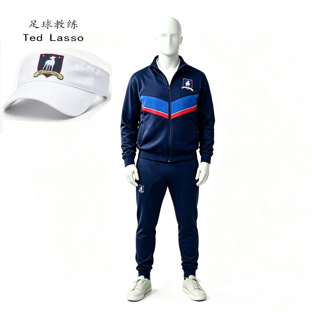 American TV series football coach head coach Ted Lasso's outfit, Richmond team coach uniform