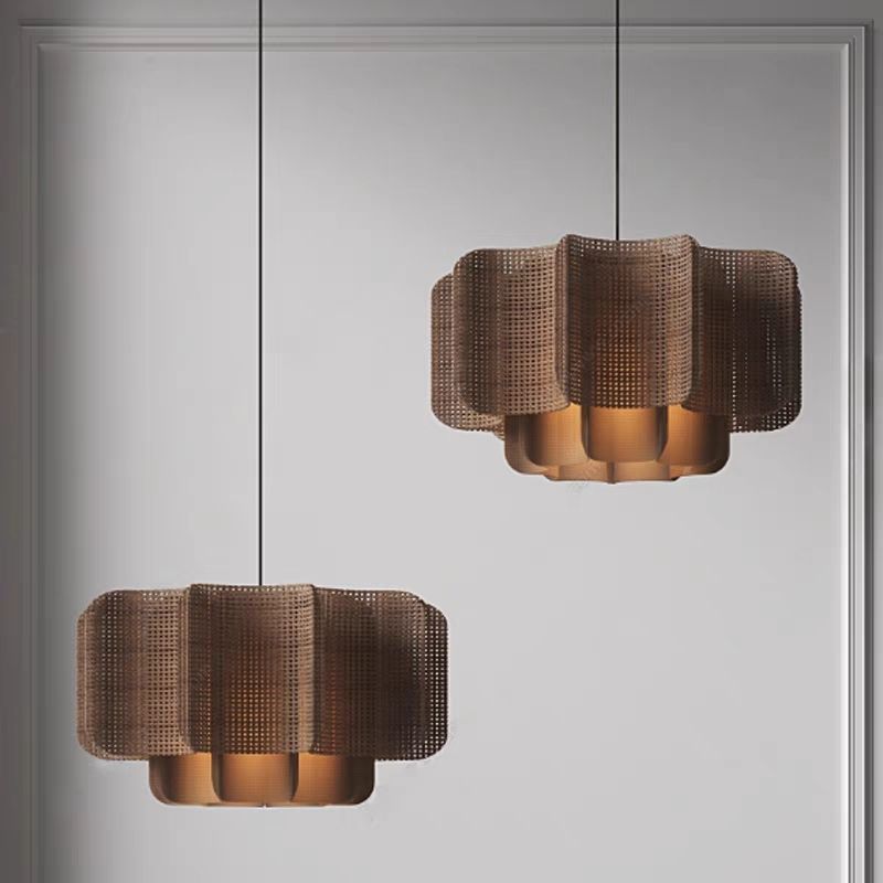 Lámpara del restaurante chino de estilo retrógrado creativo sala de estar dormitorio residencial Zen bar de caña lámparas Zhongshan