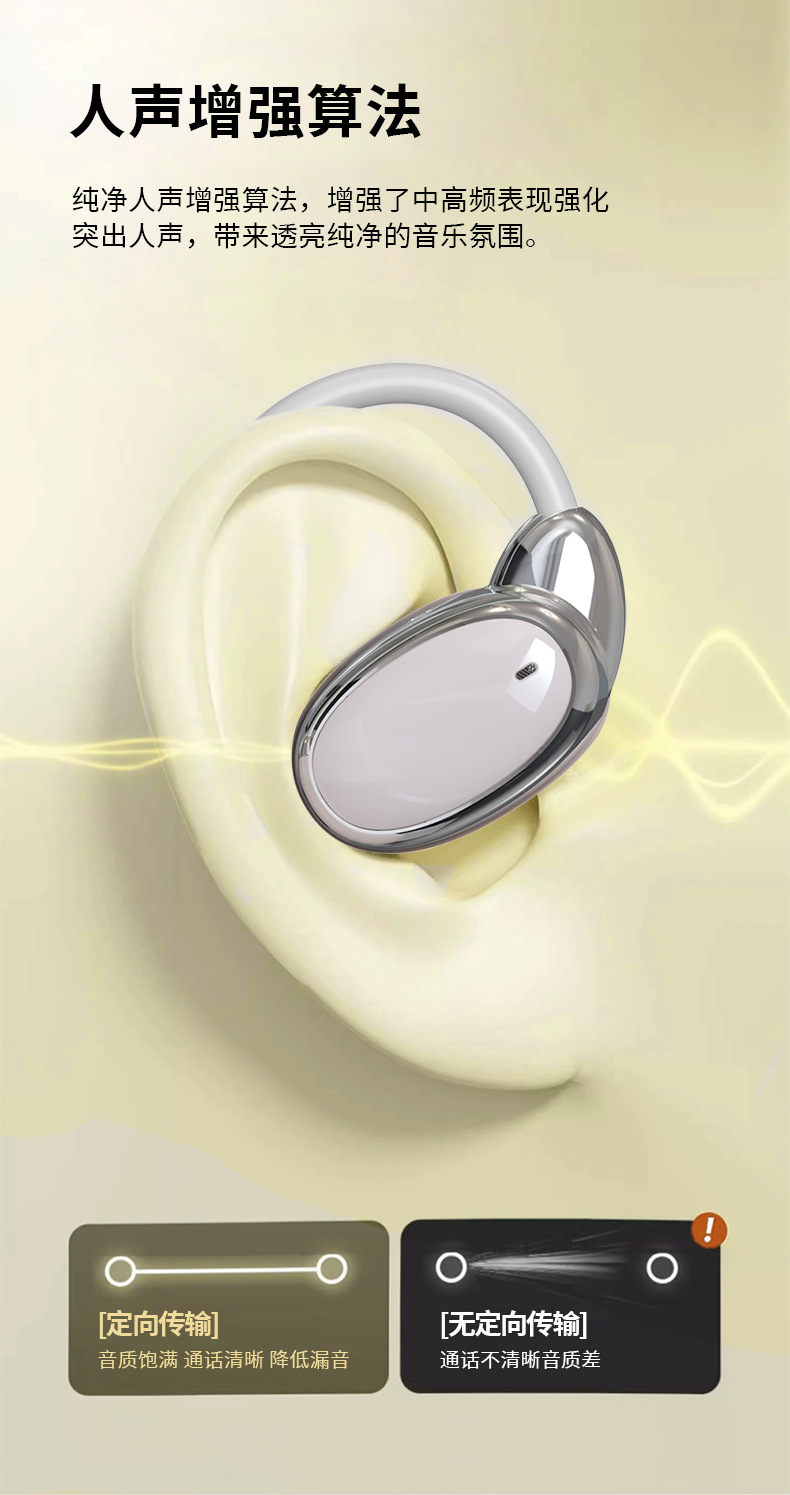 Wireless Bluetooth translation headphones, open-ear translator, noise-cancelling, multi-language translation, original factory for cross-border trade pic 9