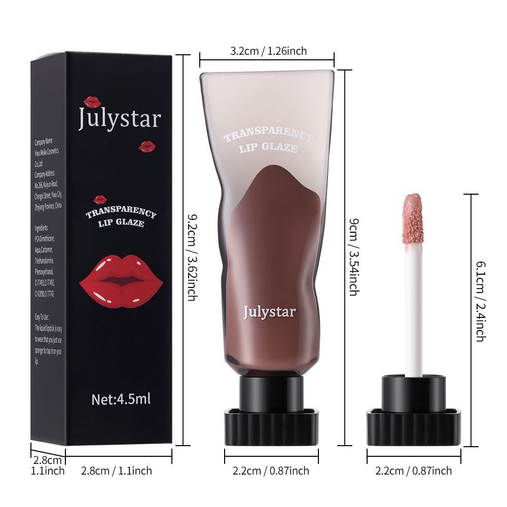 Julystar Lip Red Lip Gloss Mirror Water Lip Gloss Specification drawing