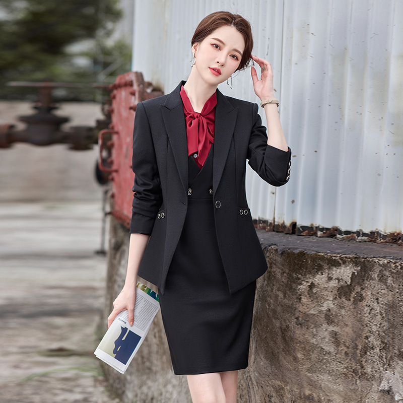 Blazer styled with dress