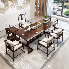 新中国式実木茶卓家庭用客間現代シンプル泡茶テーブルと椅子の組み合わせオフィス接待茶台セット