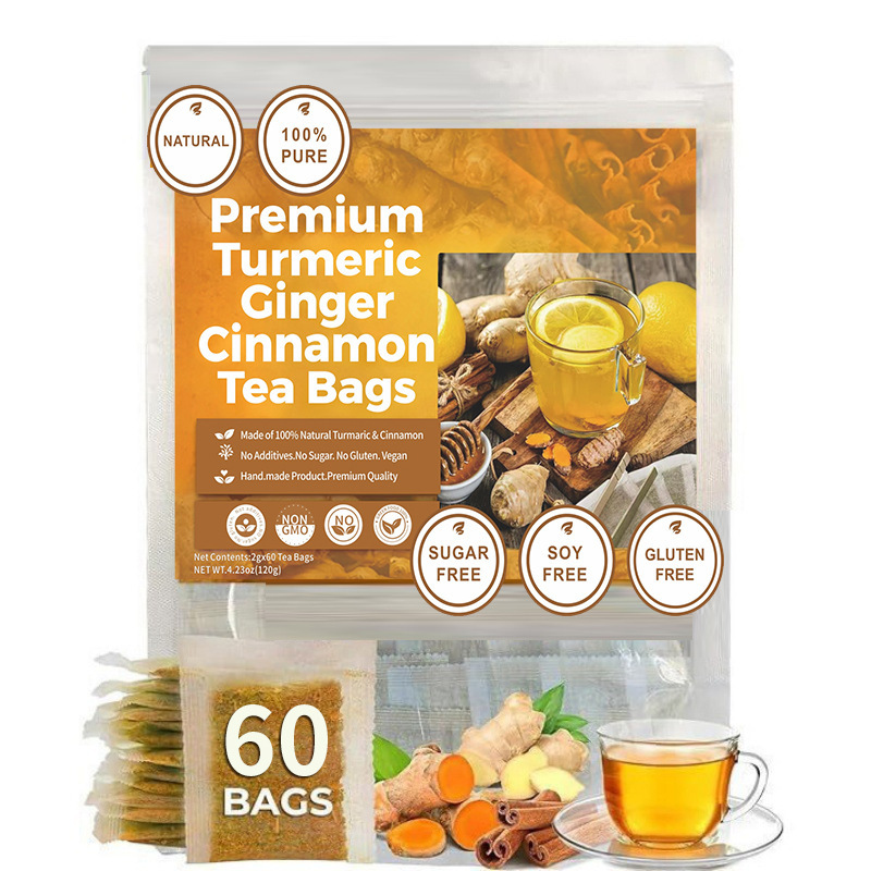 Lemon and Ginger Herbal Tea Bags 60 Tea Bags 120g Sugar Free Daily Wellness Brew preparation