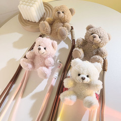 可愛毛絨抱抱熊公仔背夾斜跨鏈可伸縮便捷側掛肩鏈毛絨掛繩背帶式