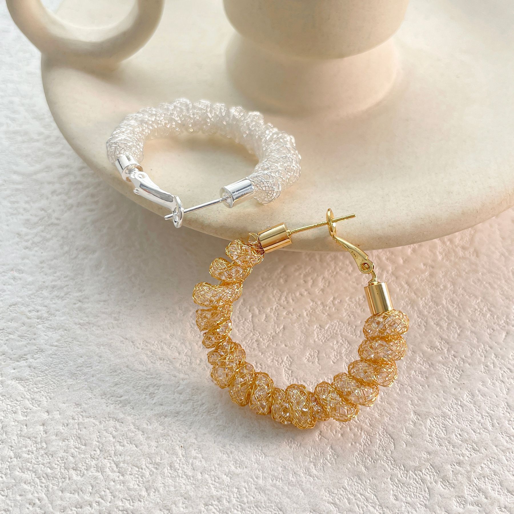 Super fairy-like crystal ins earrings for women, minimalist style, Korean Dongdaemun earrings, exquisite new trendy internet celebrity earrings, forest style