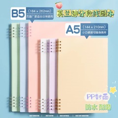 Morandi Sectional Coil Binding Notebook Simple A5/B5 Student Classroom Homework Notebook Creative Office Notepad