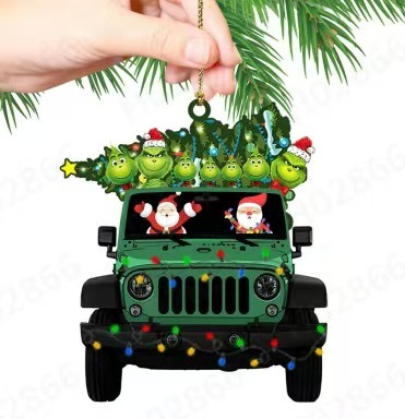 Nuevos productos transfronterizos creativos libros de navidad colgantes de automóviles decoración acrílica navideña decoraciones para el hogar