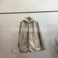 2025年春季起爆金45 * rファッション百合日系必須モデル両面着ナイロン羊小毛フードコート